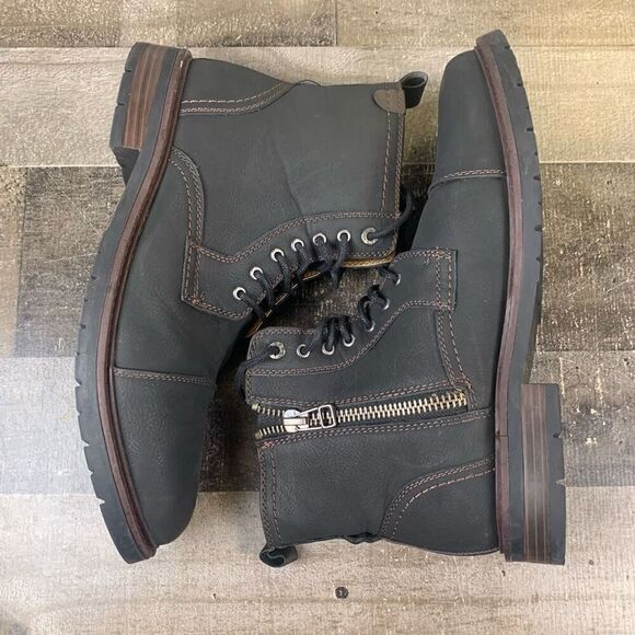 Dockers Men’s Size 10 Rawls Rugged Cap Toe Boots Black Lace Up Foootwear main image 6